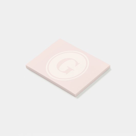 gepersonaliseerde monogram perzikbiljetten na de u post-it® notes (Schuin)