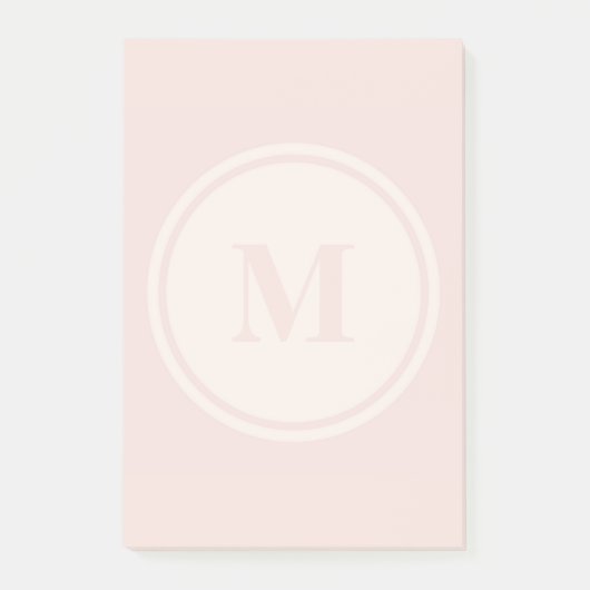 gepersonaliseerde monogram perzikbiljetten na de u post-it® notes (Voorkant)