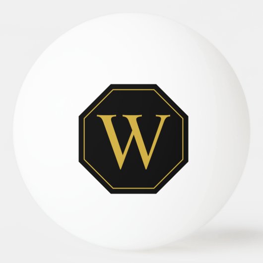 Gepersonaliseerde Monogram Ping Pong Ball Design (Voorkant)