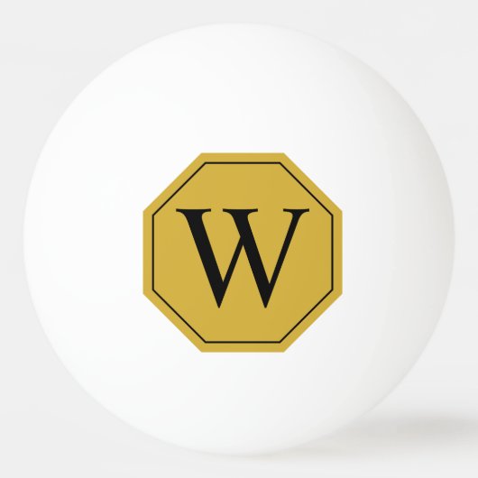Gepersonaliseerde Monogram Ping Pong Ball Design (Voorkant)