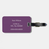 Gepersonaliseerde Monogram Polka-stippen paars en Bagagelabel (Achterkant horizontaal)