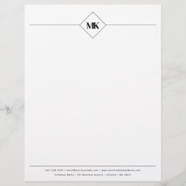 Gepersonaliseerde Monogram Professional Letterhead Briefhoofd