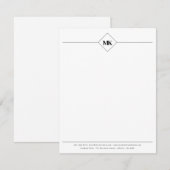 Gepersonaliseerde Monogram Professional Notitiekaartje (Voorkant / Achterkant)