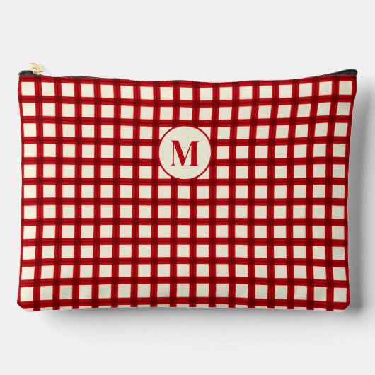 Gepersonaliseerde Monogram Red Gingham vrouwelijke Etui (Voorkant)