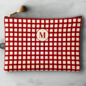 Gepersonaliseerde Monogram Red Gingham vrouwelijke Etui