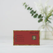 Gepersonaliseerde Monogram Red Gold Glitter QR Cod Visitekaartje (Staand voorkant)
