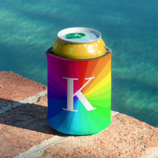 Gepersonaliseerde monogram regenboog LGBT Pride Gi Blikjeskoeler (Insitu Zwembad)