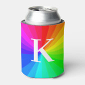 Gepersonaliseerde monogram regenboog LGBT Pride Gi Blikjeskoeler (Blikje Voorkant)