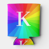 Gepersonaliseerde monogram regenboog LGBT Pride Gi Blikjeskoeler (Voorkant)