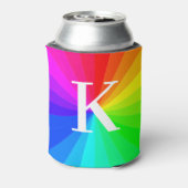 Gepersonaliseerde monogram regenboog LGBT Pride Gi Blikjeskoeler (Blikje Achterkant)