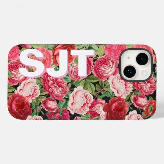 Gepersonaliseerde Monogram  Roos Telefoonhoes Case-Mate iPhone Case (Achterkant (horizontaal))