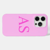 Gepersonaliseerde Monogram Roze Initiaal Telefoonh Case-Mate iPhone Case (Achterkant (horizontaal))