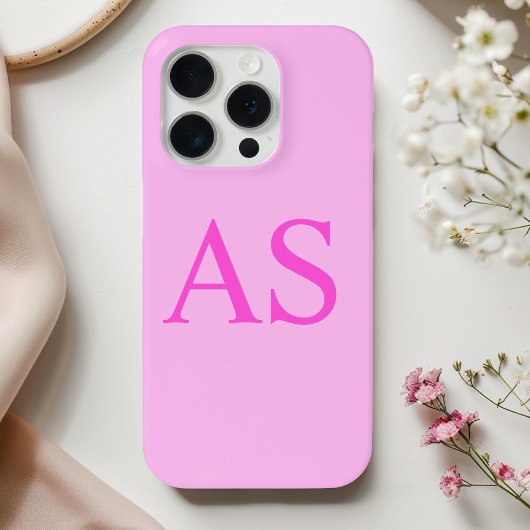Gepersonaliseerde Monogram Roze Initiaal Telefoonh Case-Mate iPhone Case