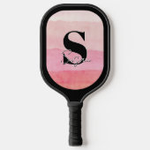 Gepersonaliseerde Monogram Roze Script Naam Pickleball Paddle (Voorkant)
