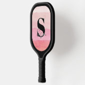 Gepersonaliseerde Monogram Roze Script Naam Pickleball Paddle (Links)