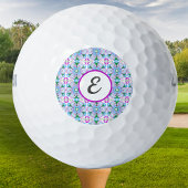Gepersonaliseerde Monogram Roze Vrouwen Golf Patro Golfballen
