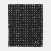 Gepersonaliseerde Monogram & Runic Symbool Deken (Voorkant)