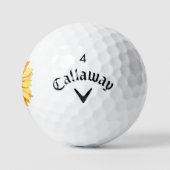 Gepersonaliseerde Monogram Rustige Zonnebloem Golfballen (Logo)