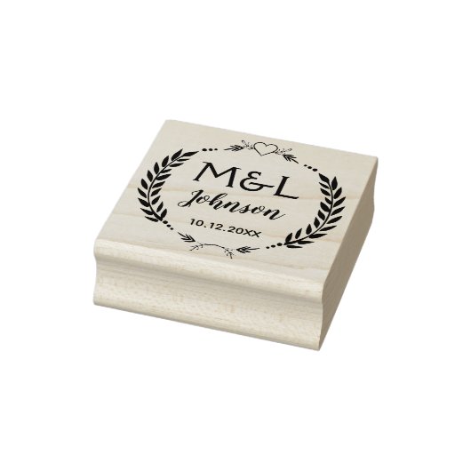 Gepersonaliseerde monogram Ruwbruiloft Rubberstemp Rubberstempel (Stempel)