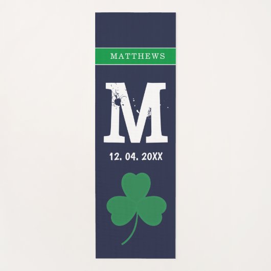 Gepersonaliseerde monogram Saint Patrick's Day Yogamat (Voorkant)