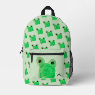 Gepersonaliseerde Monogram Schattigee kikker Bedrukte Rugzak
