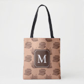 Gepersonaliseerde Monogram schrijfmachine met bru Tote Bag (Voorkant)