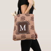 Gepersonaliseerde Monogram  schrijfmachine met bru Tote Bag (Dichtbij)