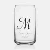 Gepersonaliseerde Monogram Script Naam Bruiloft Pa Blikvorm Glas (Voorkant)