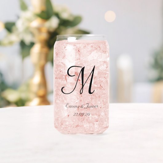 Gepersonaliseerde Monogram Script Naam Bruiloft Pa Blikvorm Glas (Insitu (Huwelijk))