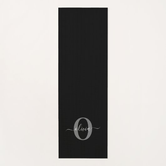 Gepersonaliseerde monogram scriptnaam zwart wit gr yogamat (Voorkant)