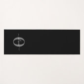 Gepersonaliseerde monogram scriptnaam zwart wit gr yogamat (Voorkant (horizontaal))