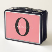 Gepersonaliseerde monogram scriptnaam zwart wit ro (Achterkant)