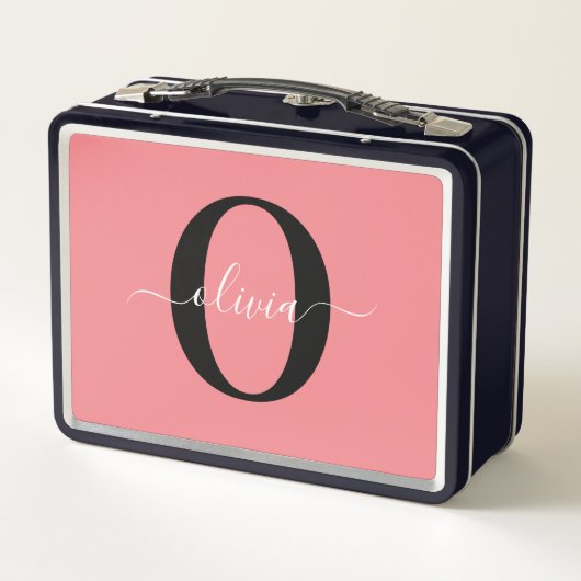 Gepersonaliseerde monogram scriptnaam zwart wit ro (Achterkant)