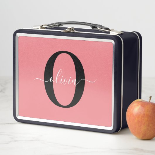 Gepersonaliseerde monogram scriptnaam zwart wit ro (In situ)