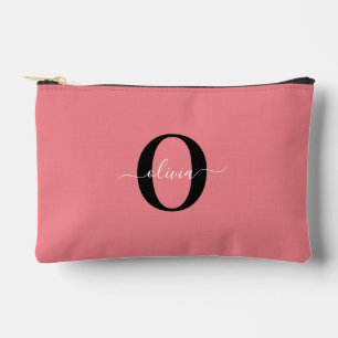 Gepersonaliseerde monogram scriptnaam zwart wit ro etui