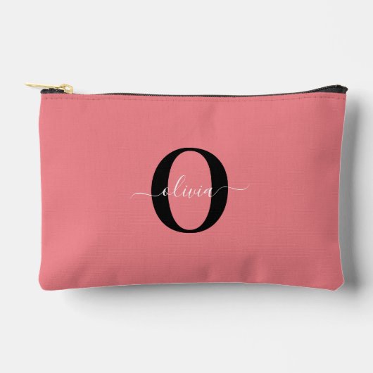 Gepersonaliseerde monogram scriptnaam zwart wit ro etui (Voorkant)