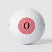 Gepersonaliseerde monogram scriptnaam zwart wit ro golfballen (Voorkant)