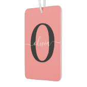 Gepersonaliseerde monogram scriptnaam zwart wit ro luchtverfrisser (Links)