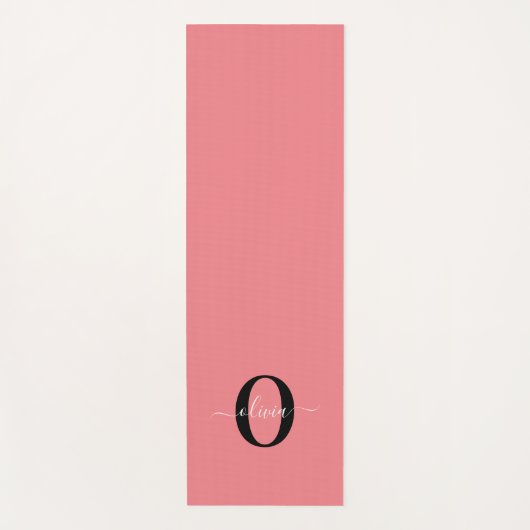 Gepersonaliseerde monogram scriptnaam zwart wit ro yogamat (Voorkant)