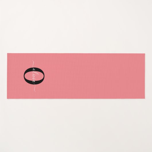 Gepersonaliseerde monogram scriptnaam zwart wit ro yogamat (Voorkant (horizontaal))