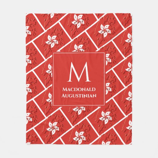 Gepersonaliseerde Monogram Stijlvolle HONGKONG VLA Fleece Deken (Voorkant)