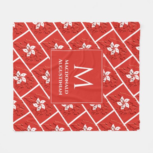 Gepersonaliseerde Monogram Stijlvolle HONGKONG VLA Fleece Deken (Voorkant (Horizontaal))