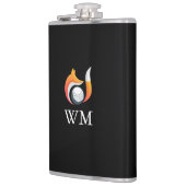 Gepersonaliseerde Monogram Stijlvolle Vos en Golfb Heupfles (Links)