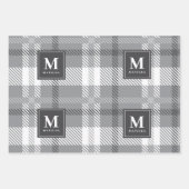 Gepersonaliseerde monogram tartan kerst inpakpapier vel (Voorkant 2)