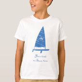 Gepersonaliseerde Monogram Tekst Zeilboot Racing B T-shirt (Voorkant)