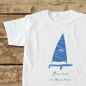 Gepersonaliseerde Monogram Tekst Zeilboot Racing B T-shirt
