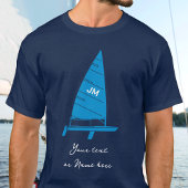 Gepersonaliseerde Monogram Tekst Zeilboot Racing M T-shirt