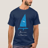Gepersonaliseerde Monogram Tekst Zeilboot Racing M T-shirt (Voorkant)