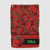 Gepersonaliseerde monogram tomaten Golfhanddoek (Voorkant)
