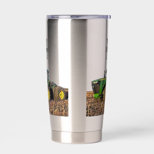 Gepersonaliseerde monogram tractorapparatuur grond geïsoleerde drinkbeker (Links)